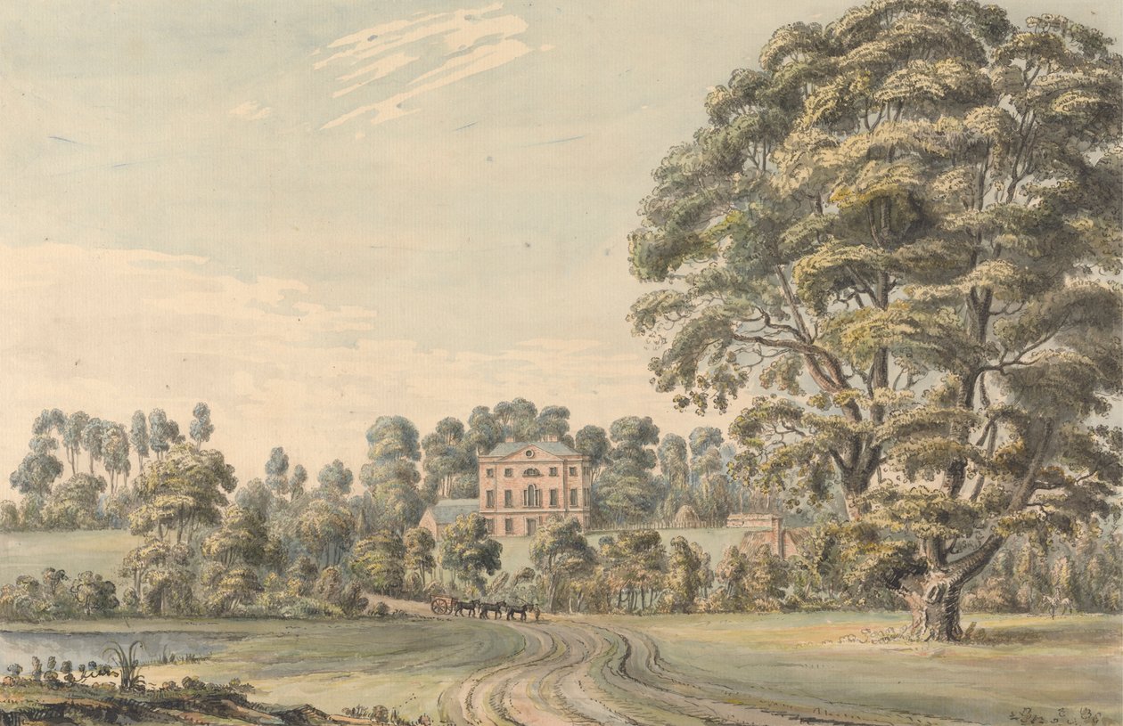 Bevere House nær North Claines, Worcestershire av Moses Griffith