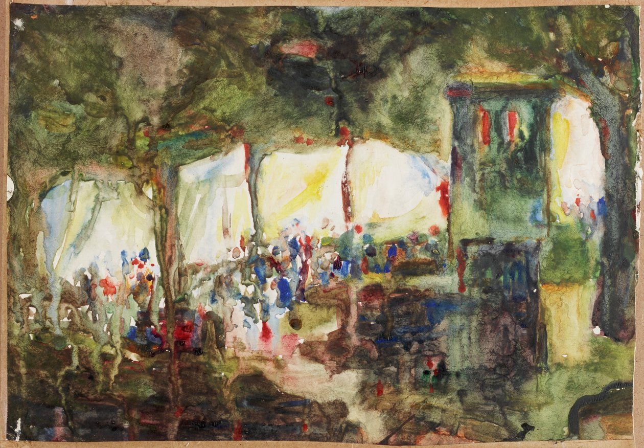 The Fair (akvarell på papir) av Moses J. Adams