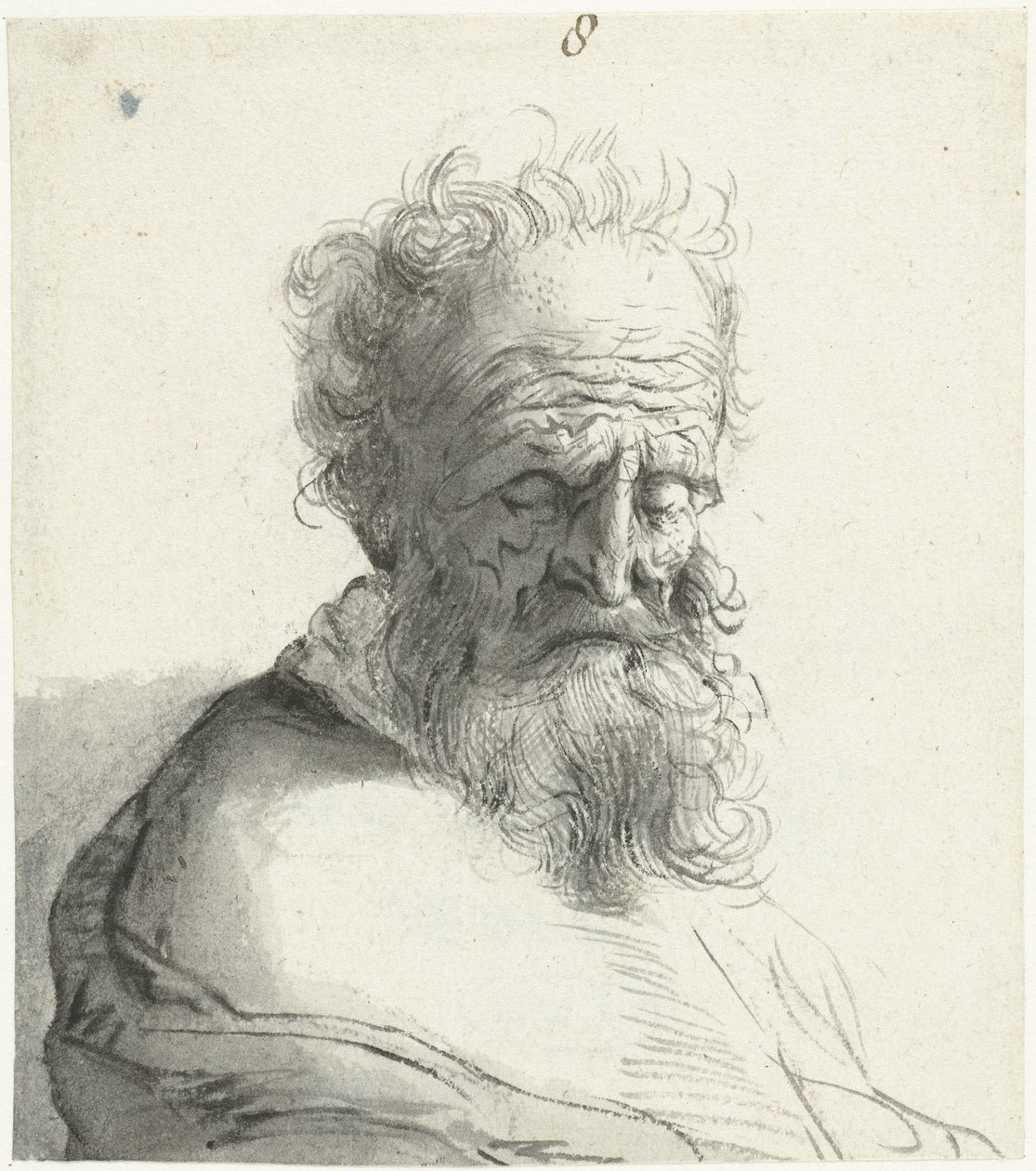 Hode av en gammel mann av Moses Ter Borch