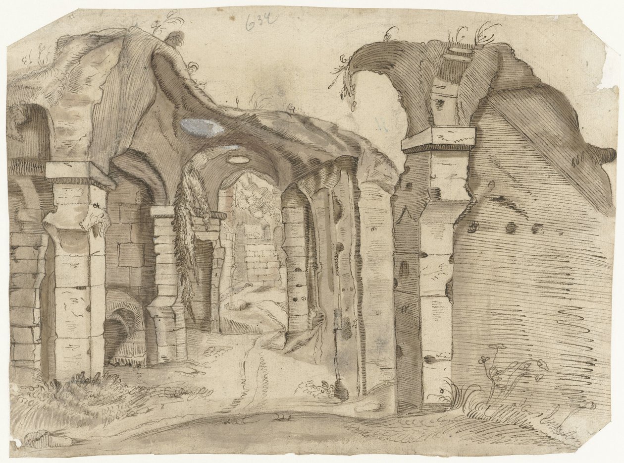 Vei gjennom Colosseum, Roma av Moses ter Borch (manner of)