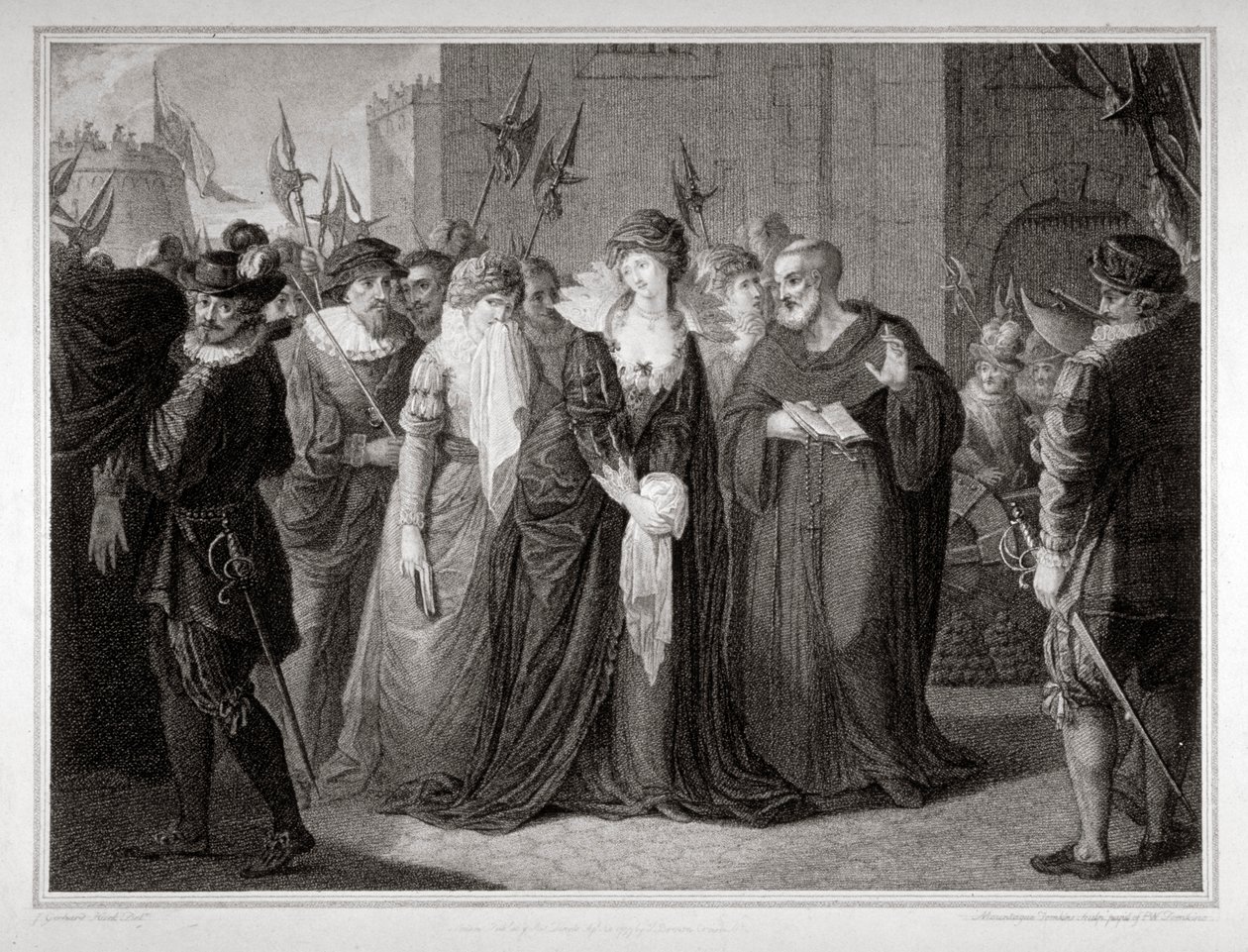 Lady Jane Gray ble ført til hennes henrettelse ved Tower of London, 1554 1797 av Mountague Tomkins