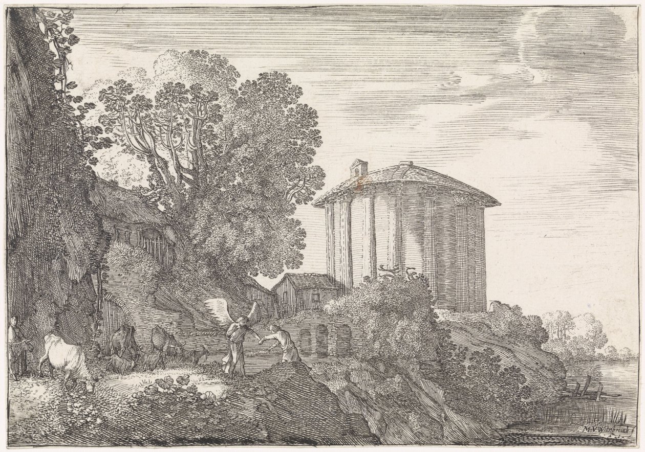 Landskap med Vesta-tempelet Arkadiske landskap (serietittel) av Moyses van Wtenbrouck