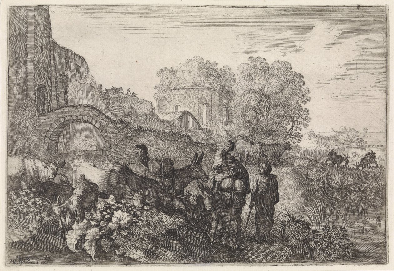 Landskap med reisende arkadiske landskap (serietittel) av Moyses van Wtenbrouck