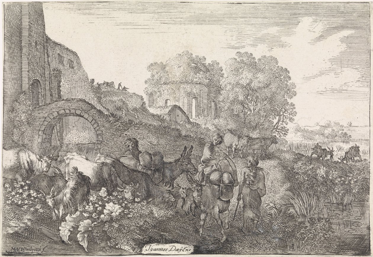 Landskap med reisende Arkadiske landskap (serietittel) av Moyses van Wtenbrouck