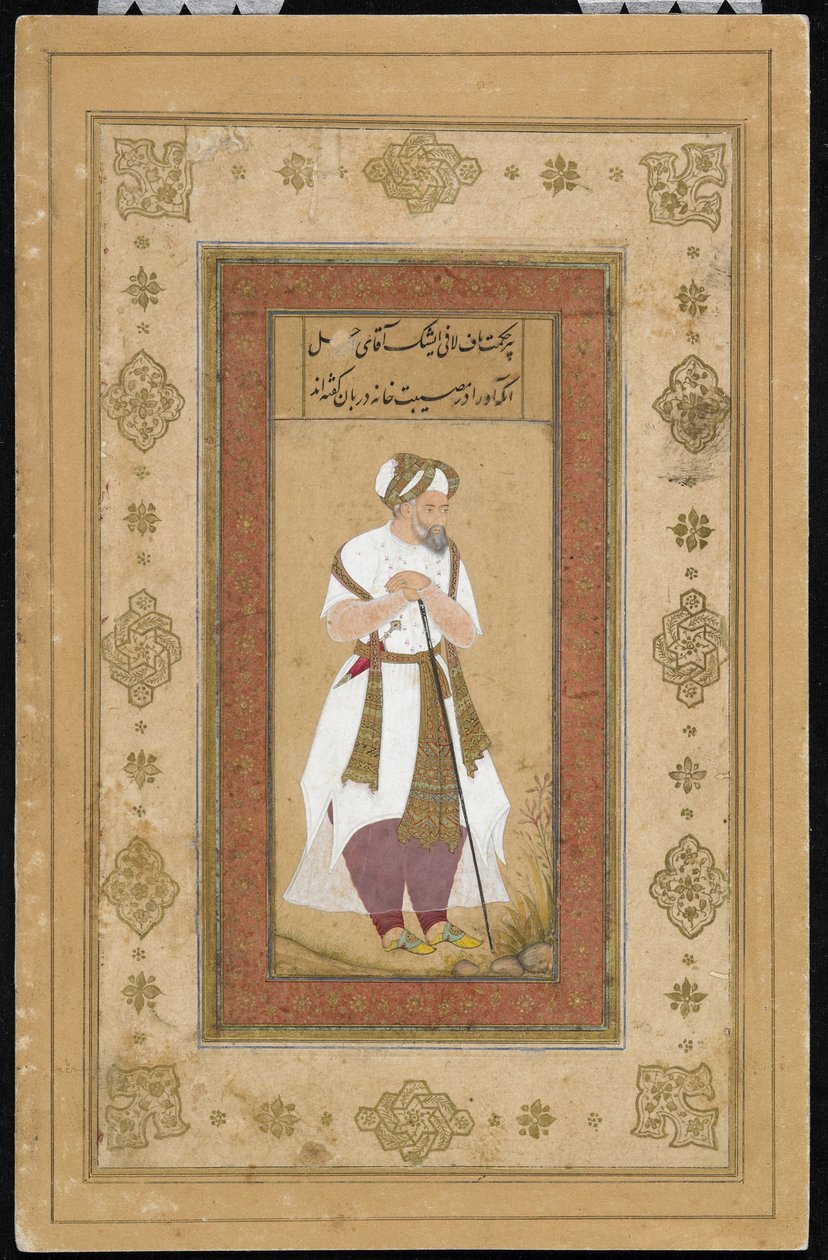 An Aged Courtier fra Salim Album, Manuscript folio, ca. 1603 av Mughal School