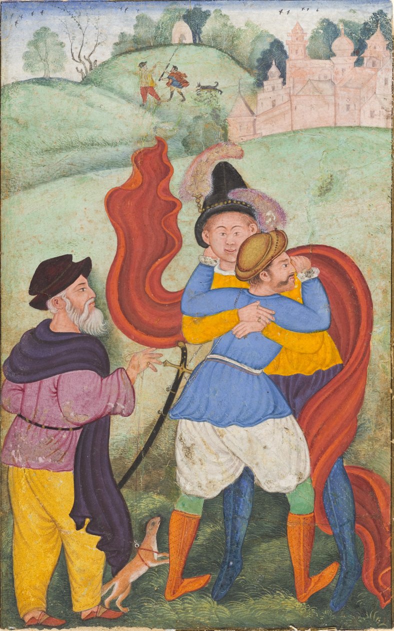 Europeans Embracing, ca. 1590 av Mughal School