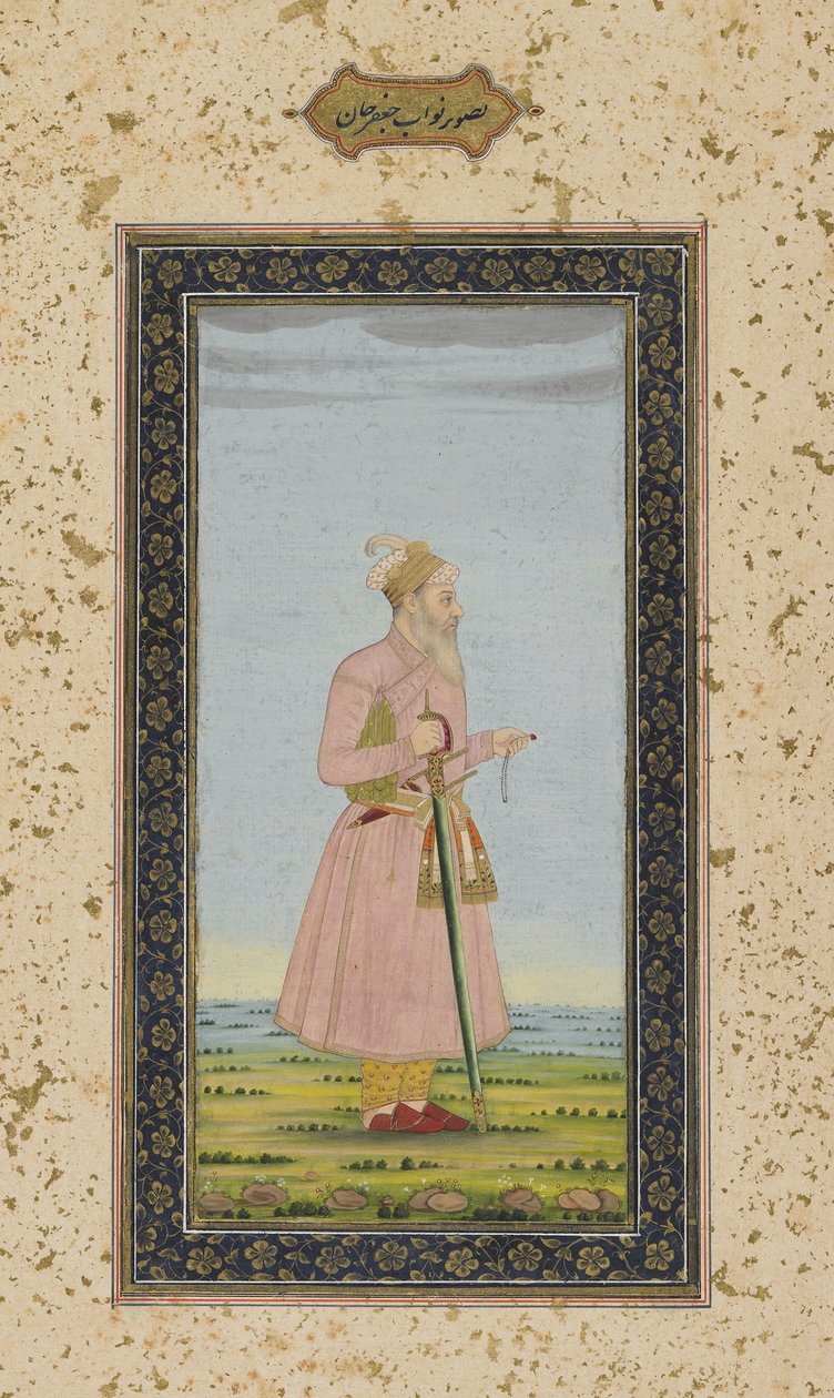 Nawab Ja"far Khan fra Impey Album, løsrevet manuskriptfolio, ca. 1770 av Mughal School