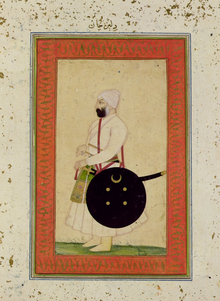 Portrett av Dilir Khan, ca. 1760, fra Large Clive Album av Mughal School