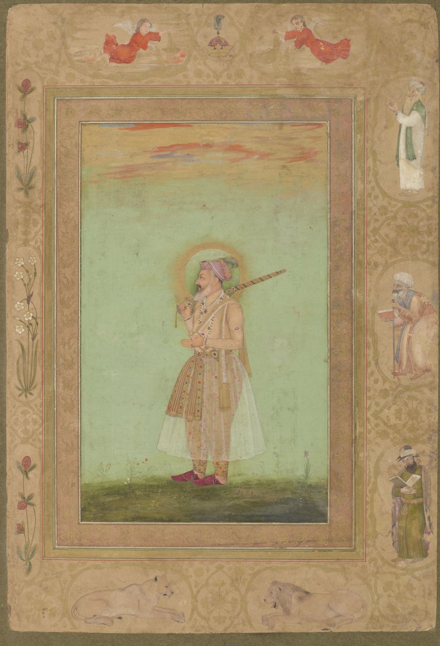 The Elderly Shahjahan, fra det avdøde Shahjahan Album, løsrevet manuskriptfolio, 1640-1660 av Mughal School