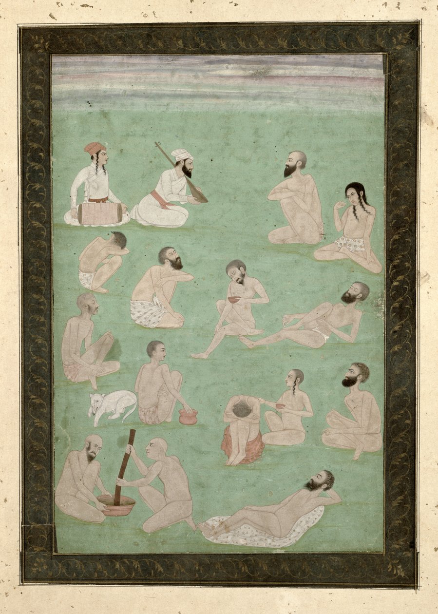 Thirteen Dervishes, fra Large Clive Album av Mughal School
