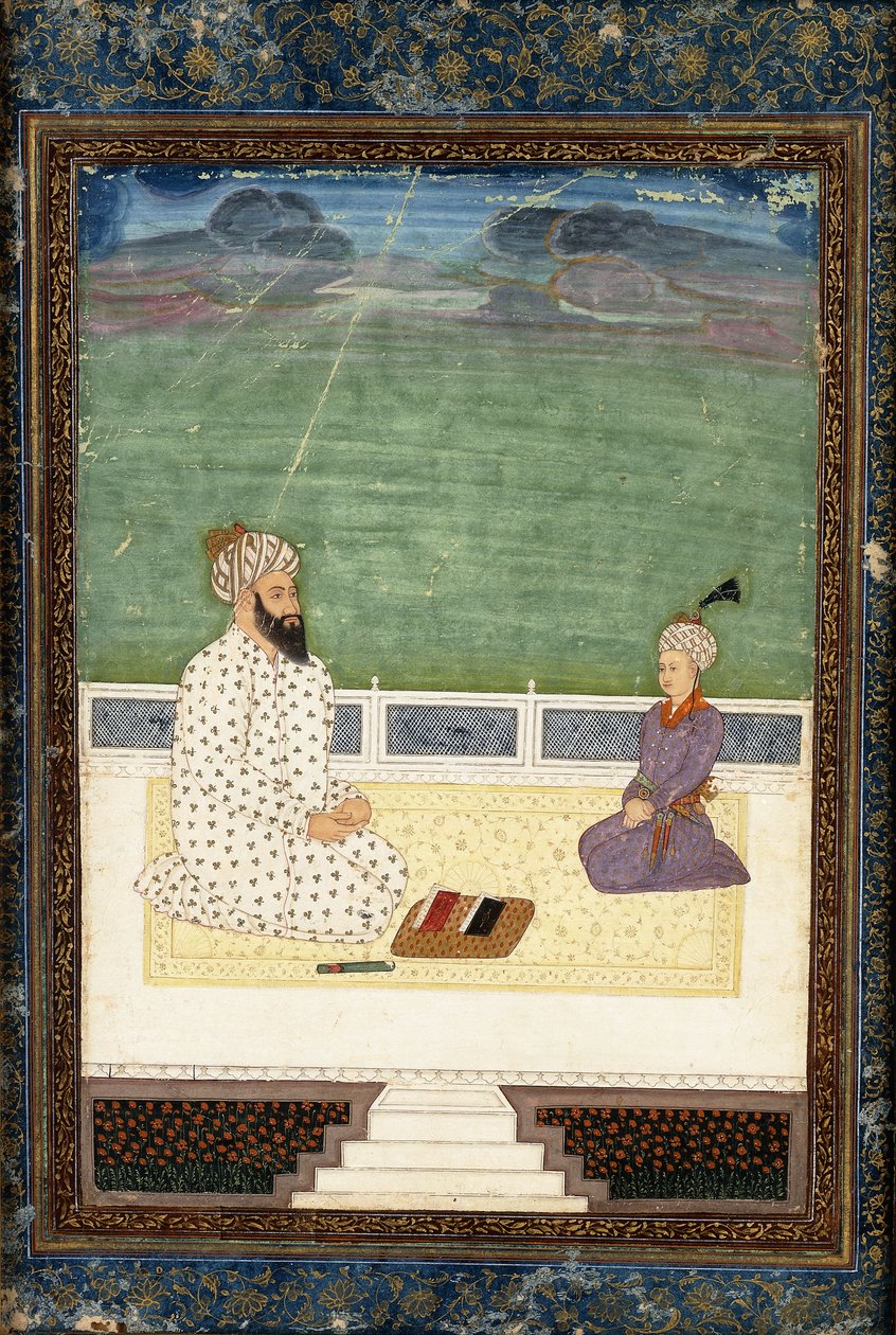 En mulla og en elev, 1700-tallet av Mughal School