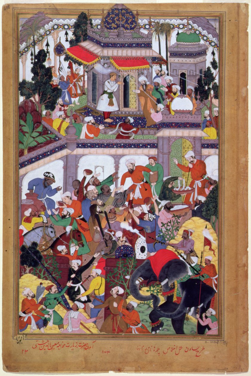 Keiser Akbar (r.1556-1605) besøker helligdommen til Mu
