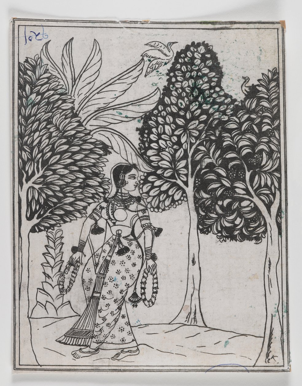 Kamod Ragini, 1605-1610 (blekk på papir) av Mughal School