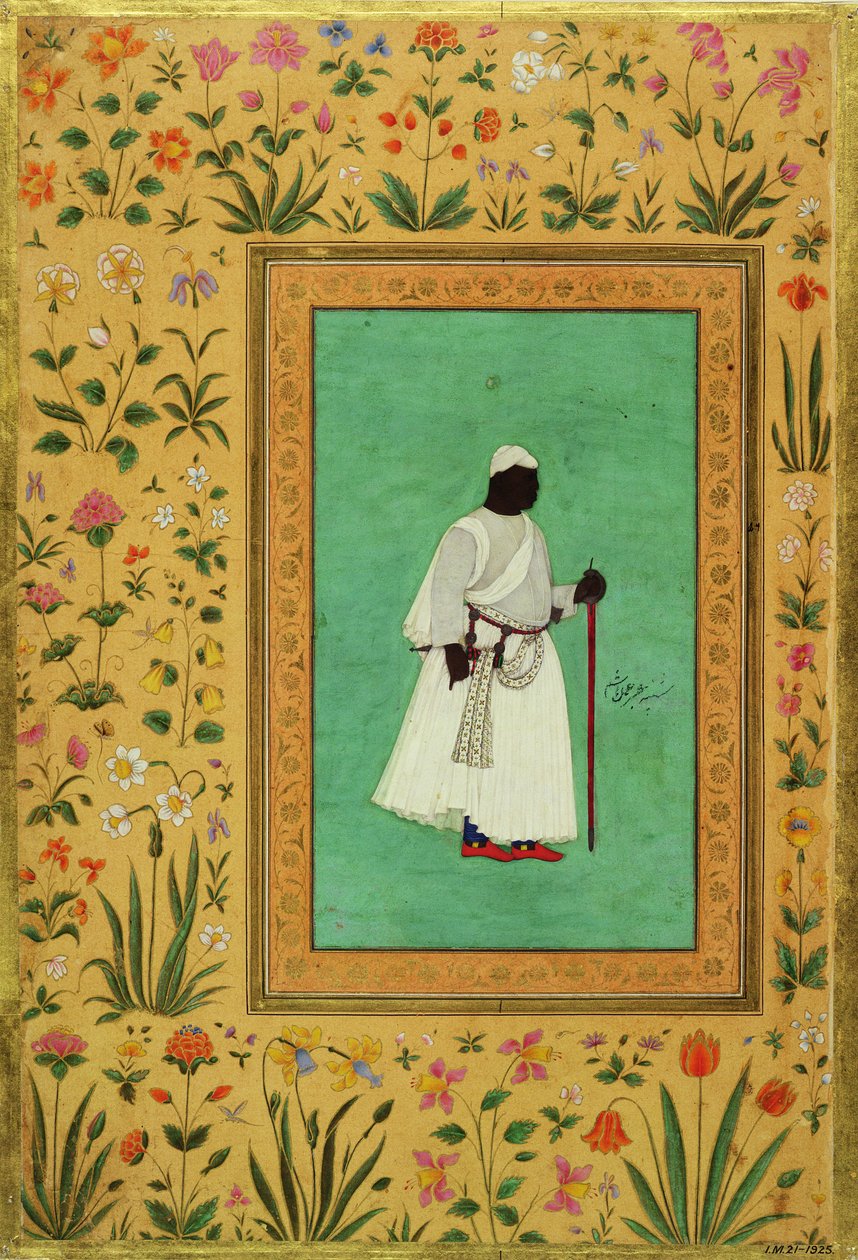Malik Ambar (1548-1626) av Ahmadnager, ca. 1605-27 av Mughal School