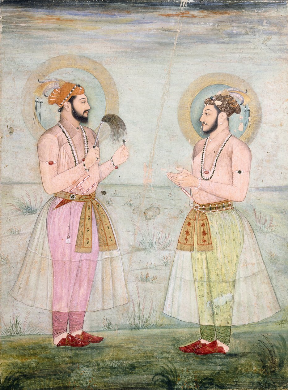 Portretter av prins Dara Shikoh og prins Sulaiman Shikoh Nimbate, ca. 1665 av Mughal School