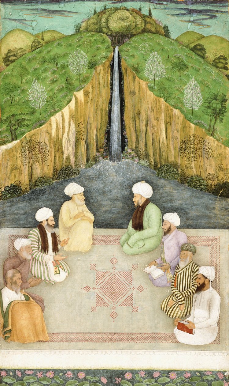 Vismenn i religionsdiskusjon, ca. 1680 av Mughal School