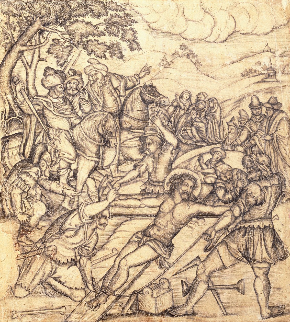 Korsfestelsen, ca. 1650 av Mughal School