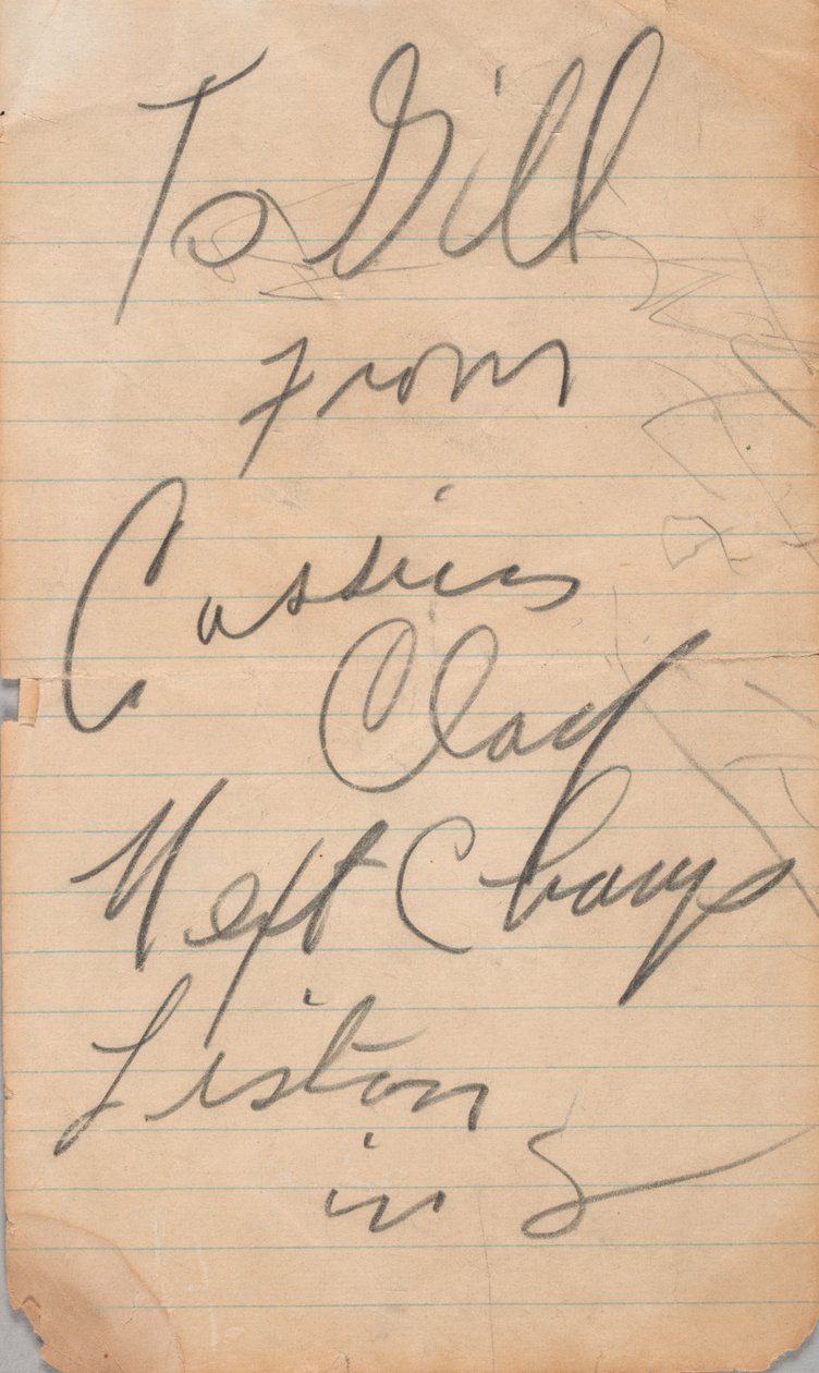 Autograf skrevet av Cassius Clay, 1963. av Muhammad Ali