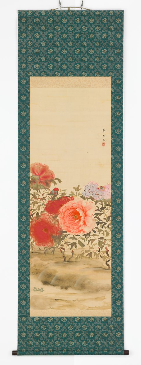 Peony Garden, 1918 (blekk og farge på silke) av Murakami Kagaku