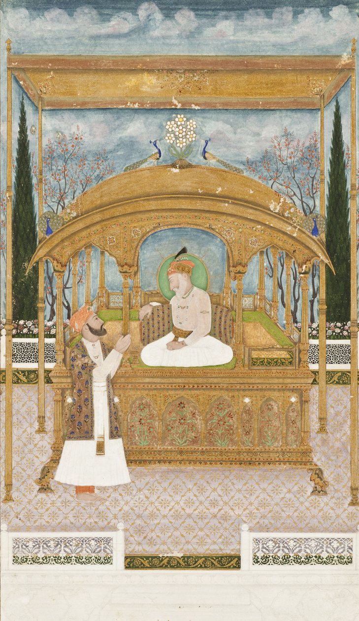 Keiser Shah Alam II på påfugltronen, 1801 av Musawir Khairullah