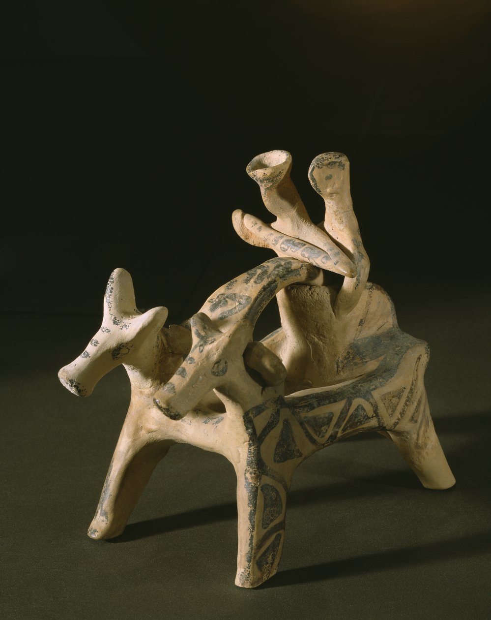 Vogn, fra graven til Marcopoulo, Attika, sen heraldisk periode IIIA-IIIB, 1400-1200 f.Kr. (terrakotta) av Mycenaean