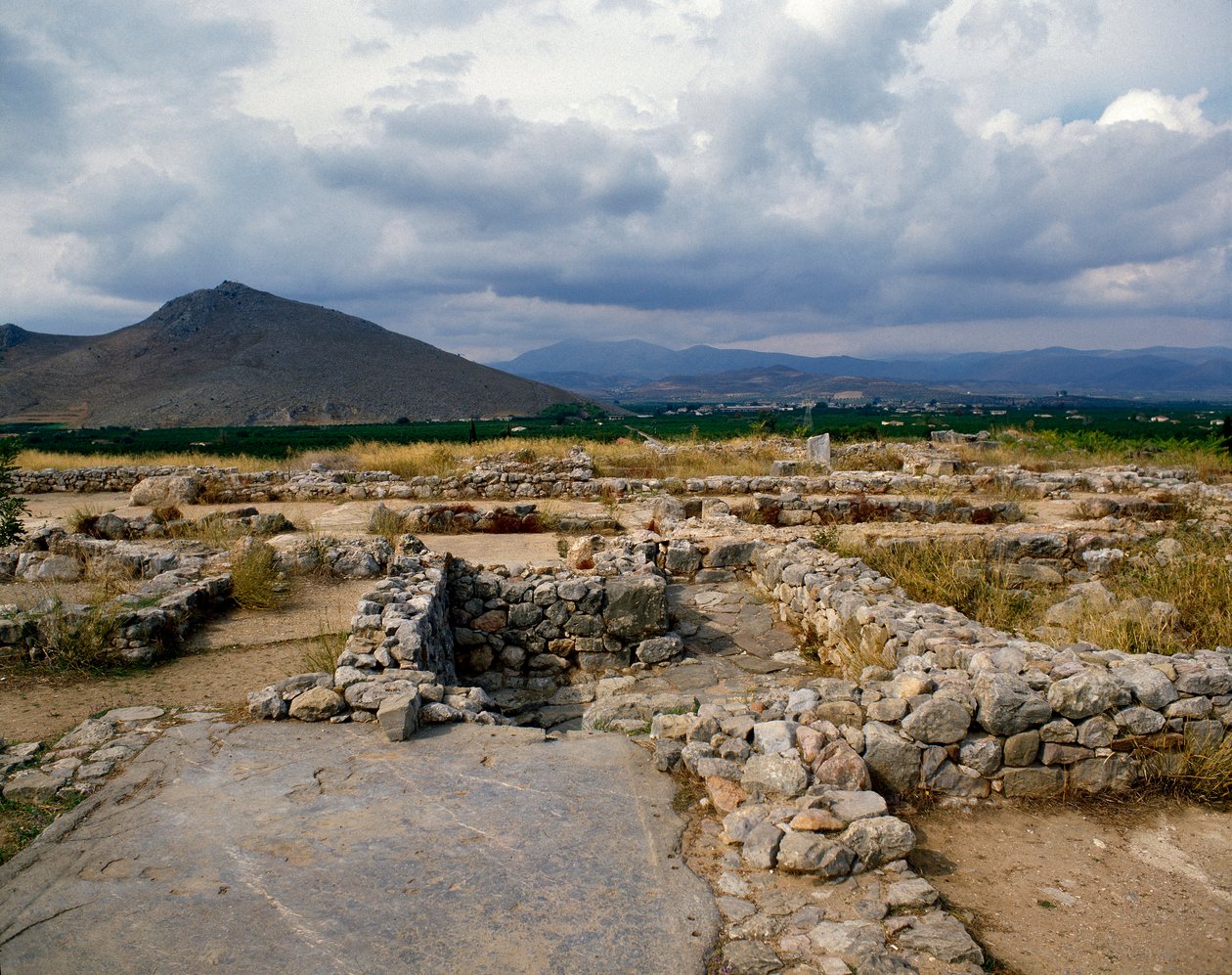 Mykensk kunst: badene i den mykenske citadellet, Tiryns Byen, rundt 1200 f.Kr. Hellas av Mycenaean