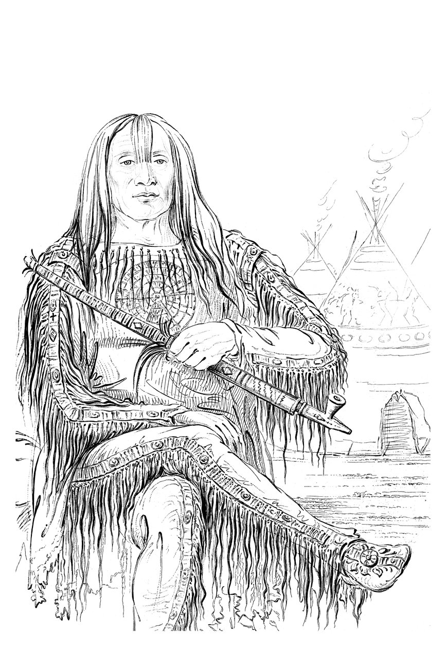 Sjef for Blackfoot-nasjonen, 1841. av Myers and Co