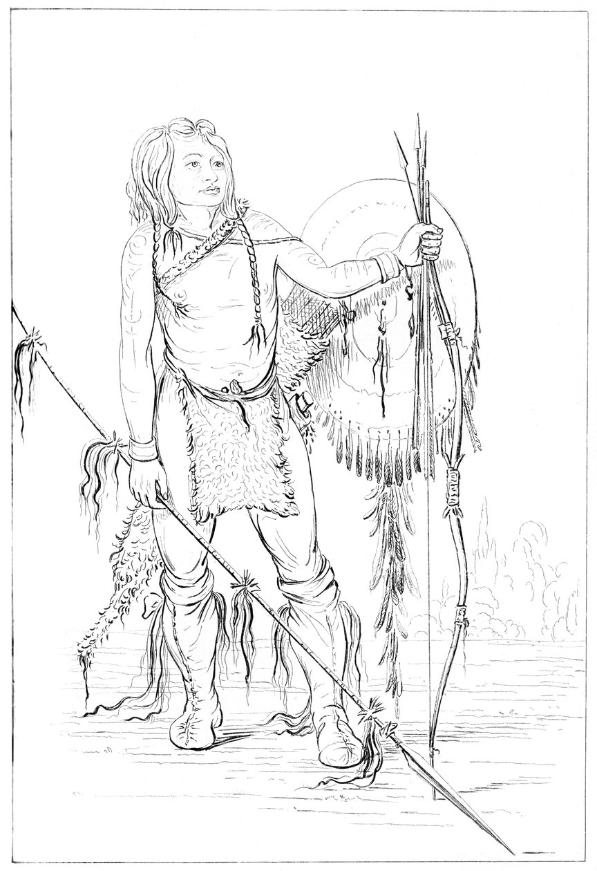 Comanche-sjef, den store Comanche-landsbyen, 1841. av Myers and Co