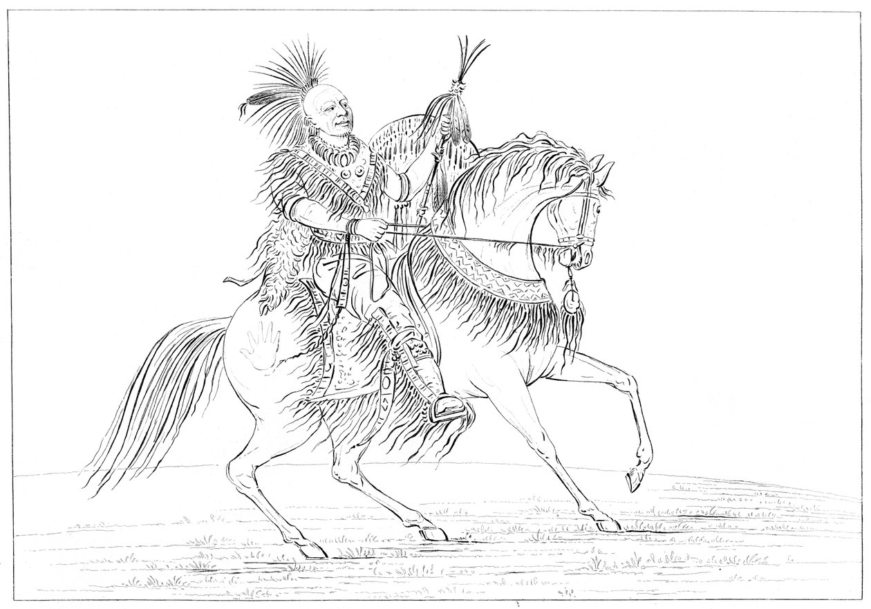 Keokuk til hest, Rock Island, Upper Mississippi, 1841. av Myers and Co