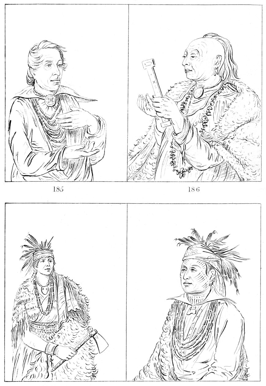 Kickapoos og Weas, 1841. av Myers and Co