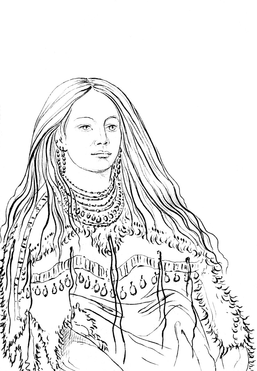 Portrait of Mint, indianerkvinne, 1841. av Myers and Co