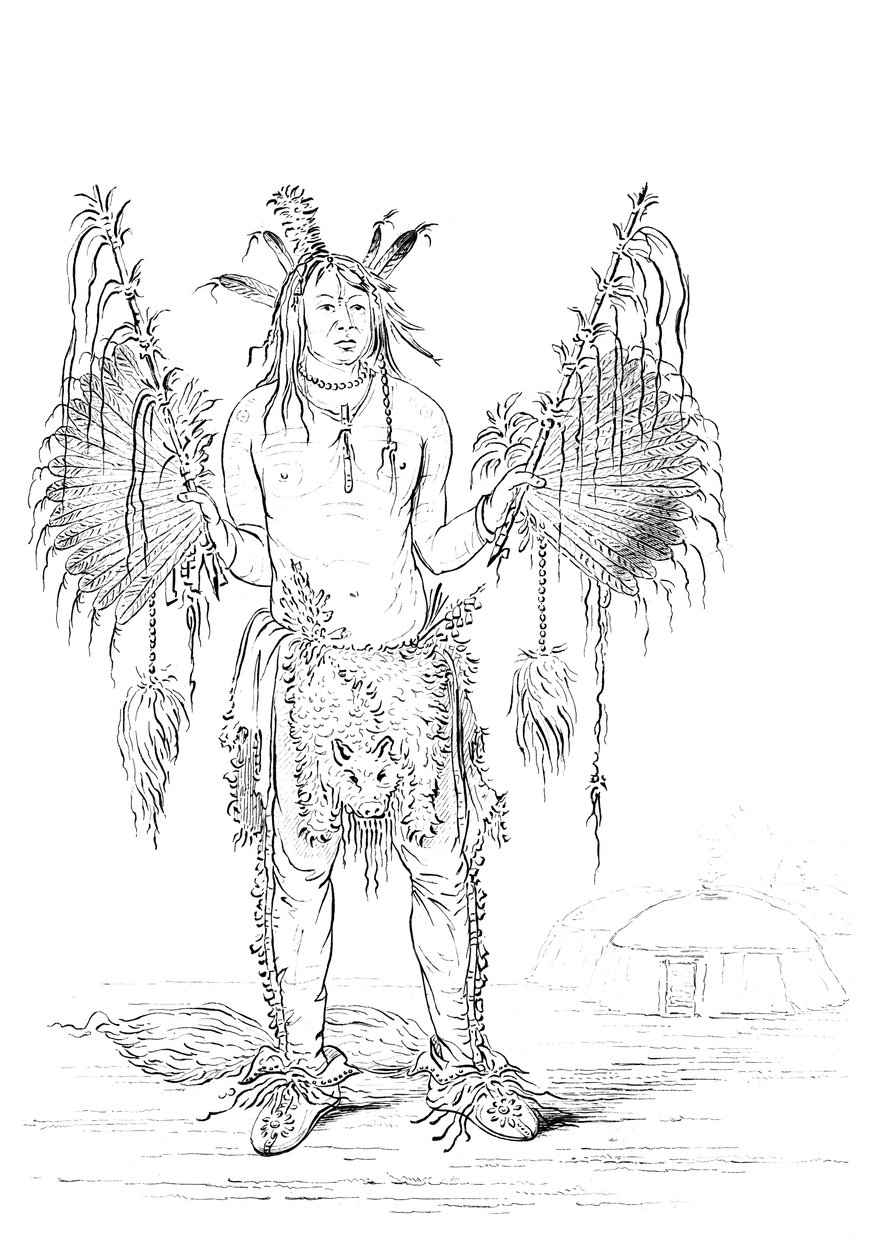 Portrett av en indianermann, 1841. av Myers and Co