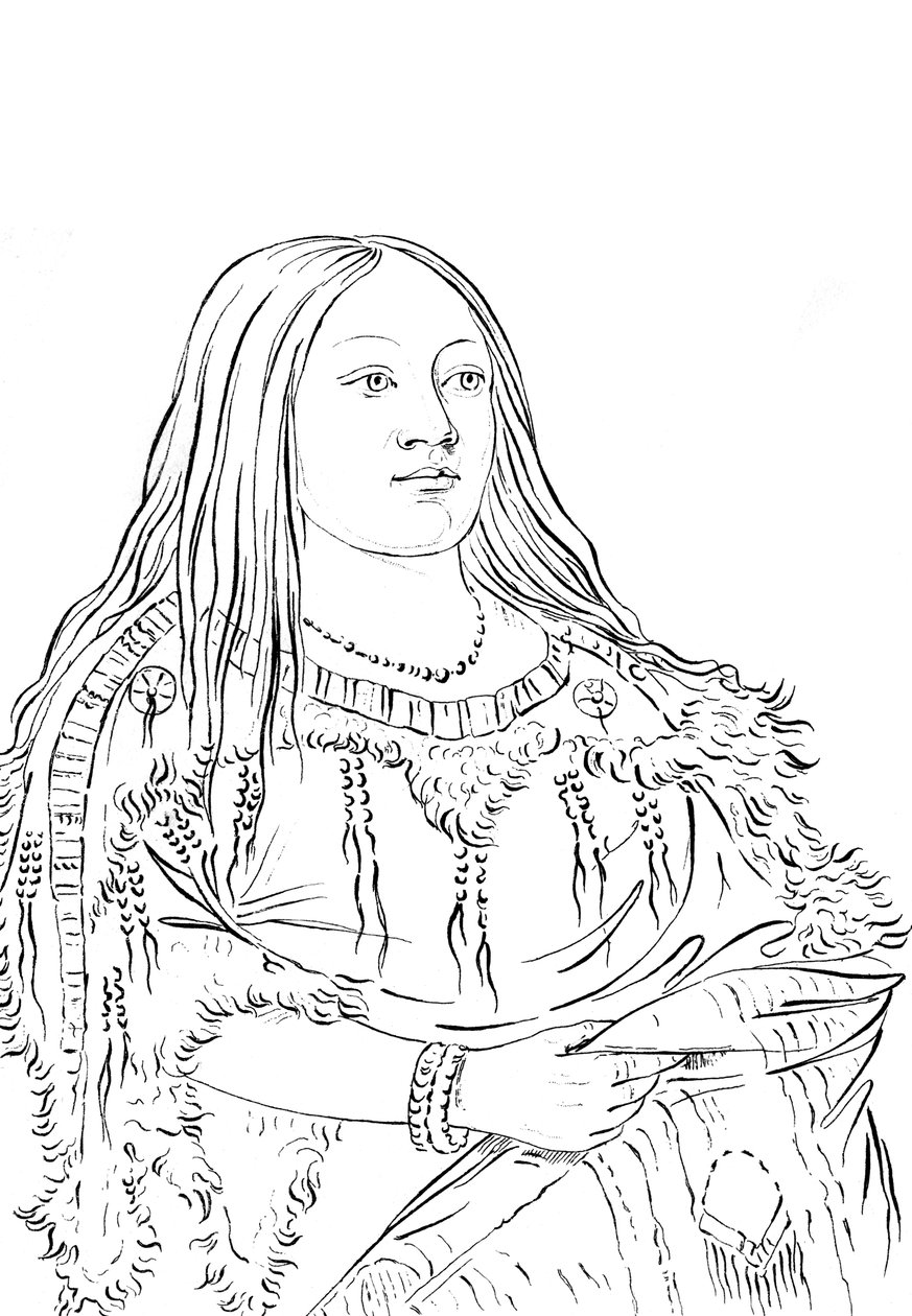 Portrett av en indianerkvinne, 1841. av Myers and Co