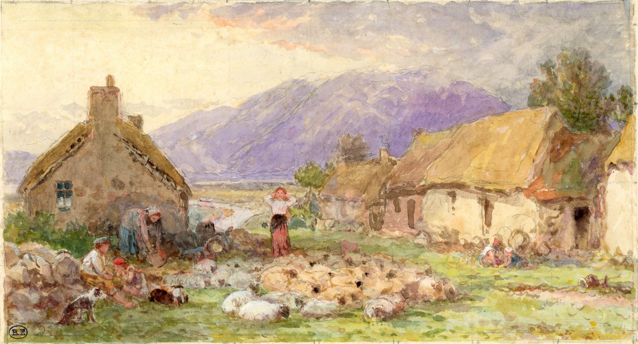 Uten tittel (blyant og akvarell på papir) av Myles Birket Foster
