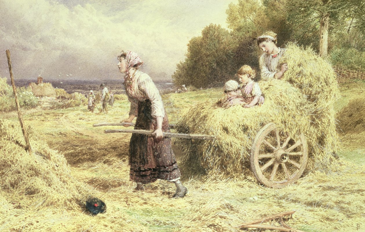 Haytime, ca. 1860 (akvarell og kroppsfarge på papir) av Myles Birket Foster