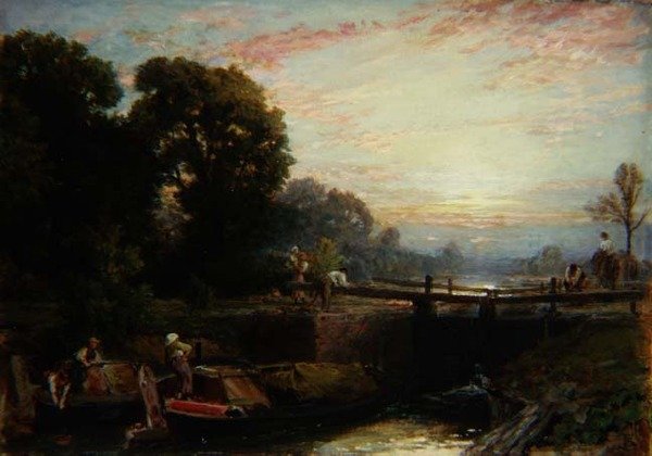 Lås ved solnedgang av Myles Birket Foster