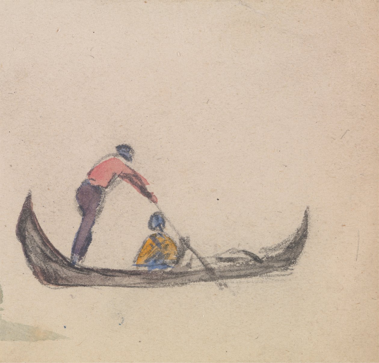 En av en gruppe på tre studier av gondoler av Myles Birket Foster