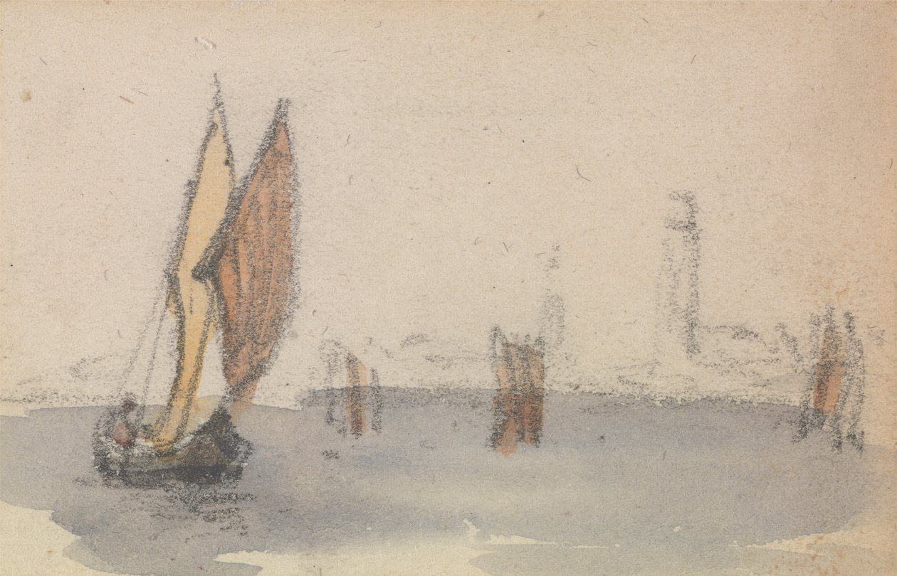 En av en gruppe på tre studier på den venetianske logoen av Myles Birket Foster