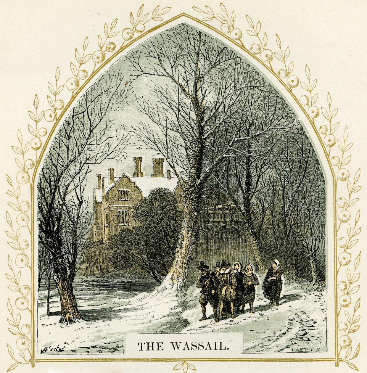 The Wassail - illustrasjon av Birket Foster av Myles Birket Foster