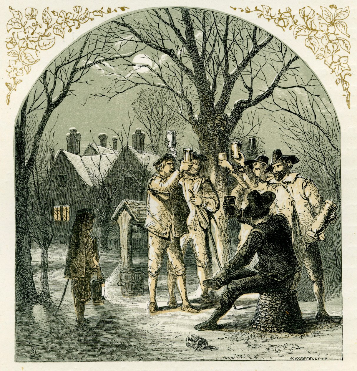 Wassailing frukttrær av Myles Birket Foster