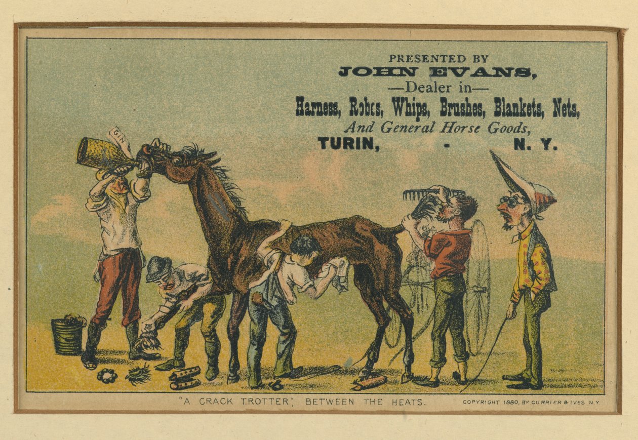 En crack traver mellom heatene, 1880 av N. and Ives, J.M. Currier
