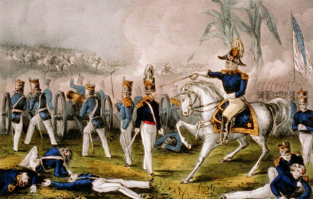 Litt mer drue Kaptein Bragg, 1847 av N. and Ives, J.M. Currier