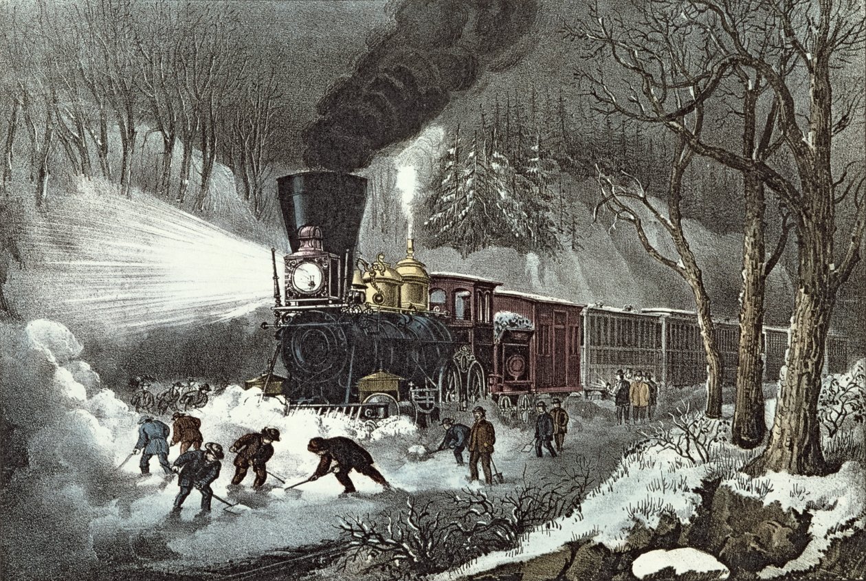 American Railroad Scene, 1871 av N. and Ives, J.M. Currier