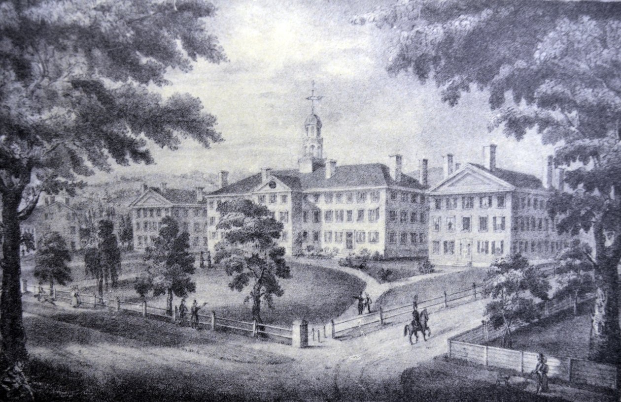 Currier & Ives Illustrasjon 1800-tallet. Dartmouth College av N. and Ives, J.M. Currier