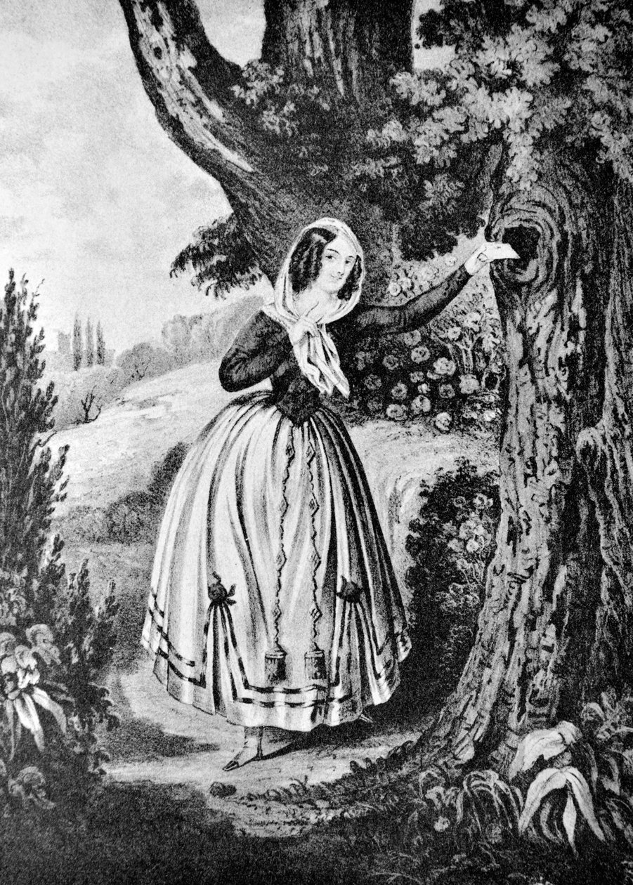Currier & Ives Illustrasjon 1800-tallet. Min første kjærlighet av N. and Ives, J.M. Currier