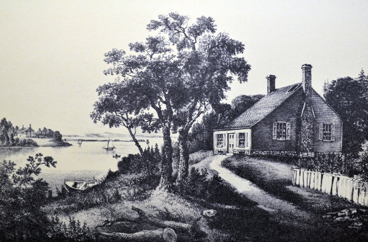 Currier & Ives Illustrasjon 1800-tallet. Washingtons fødested av N. and Ives, J.M. Currier