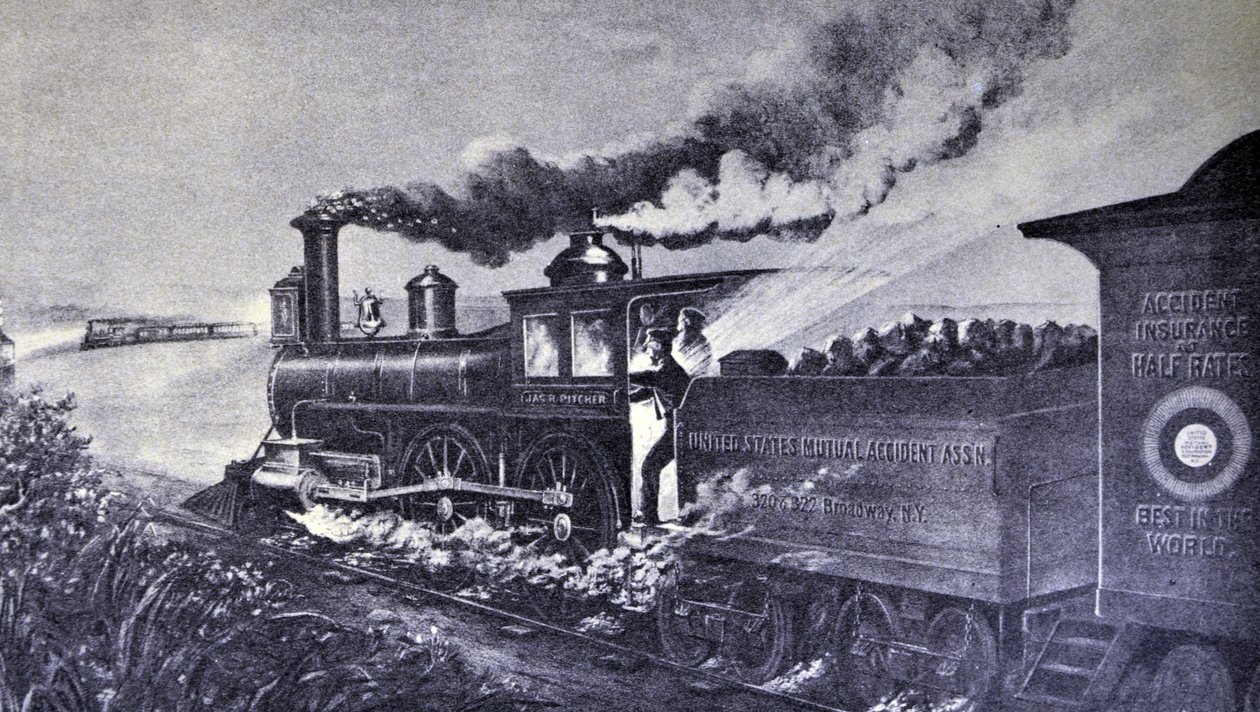 Currier & Ives Illustrasjon 1800-tallet. Faresignalet av N. and Ives, J.M. Currier