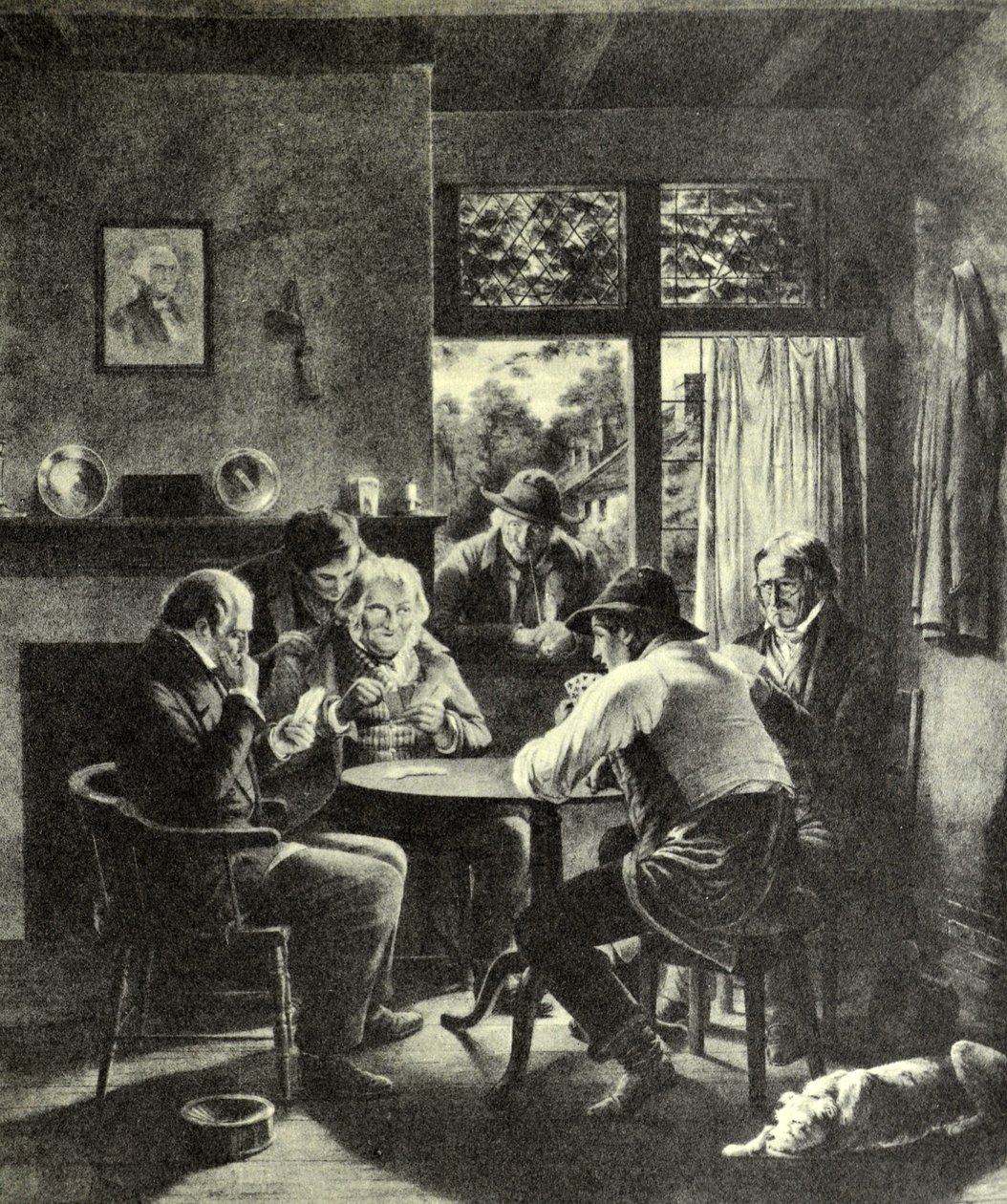 Currier & Ives Illustrasjon 1800-tallet. The Rubber, Put to his Trumps av N. and Ives, J.M. Currier