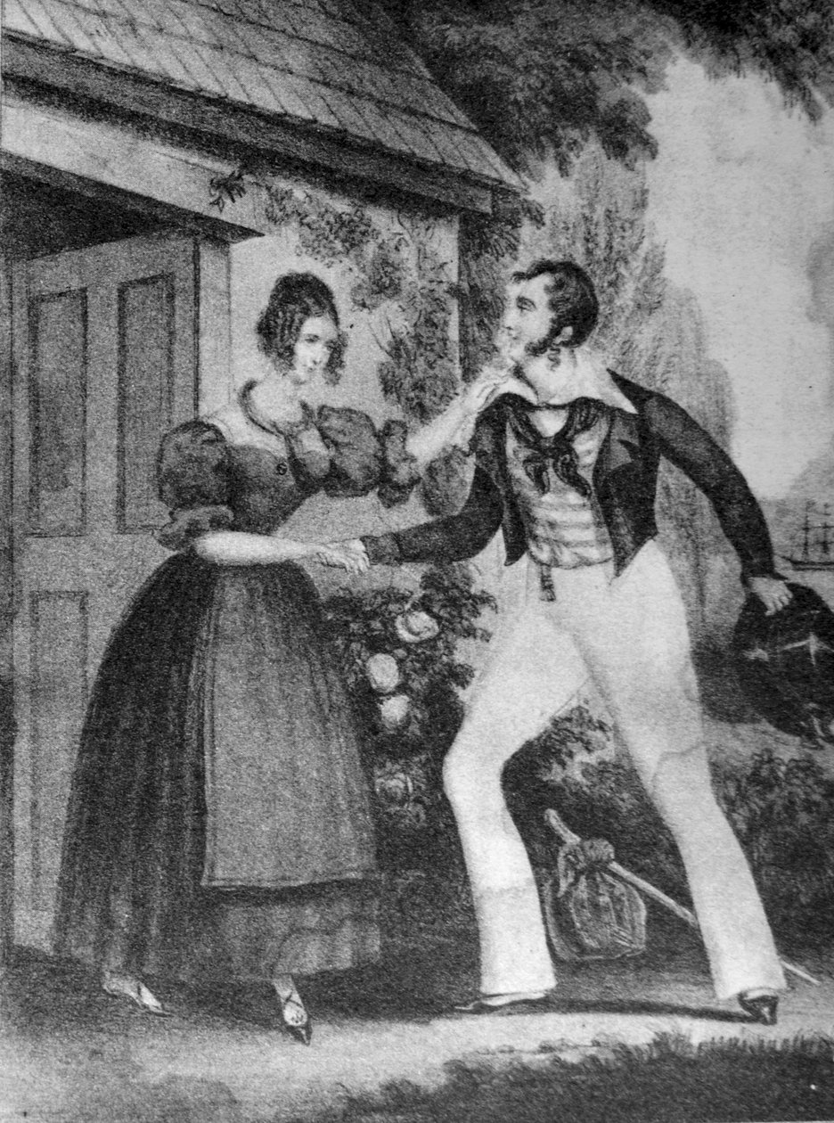 Currier & Ives Illustrasjon 1800-tallet. Sjømennene vender tilbake av N. and Ives, J.M. Currier