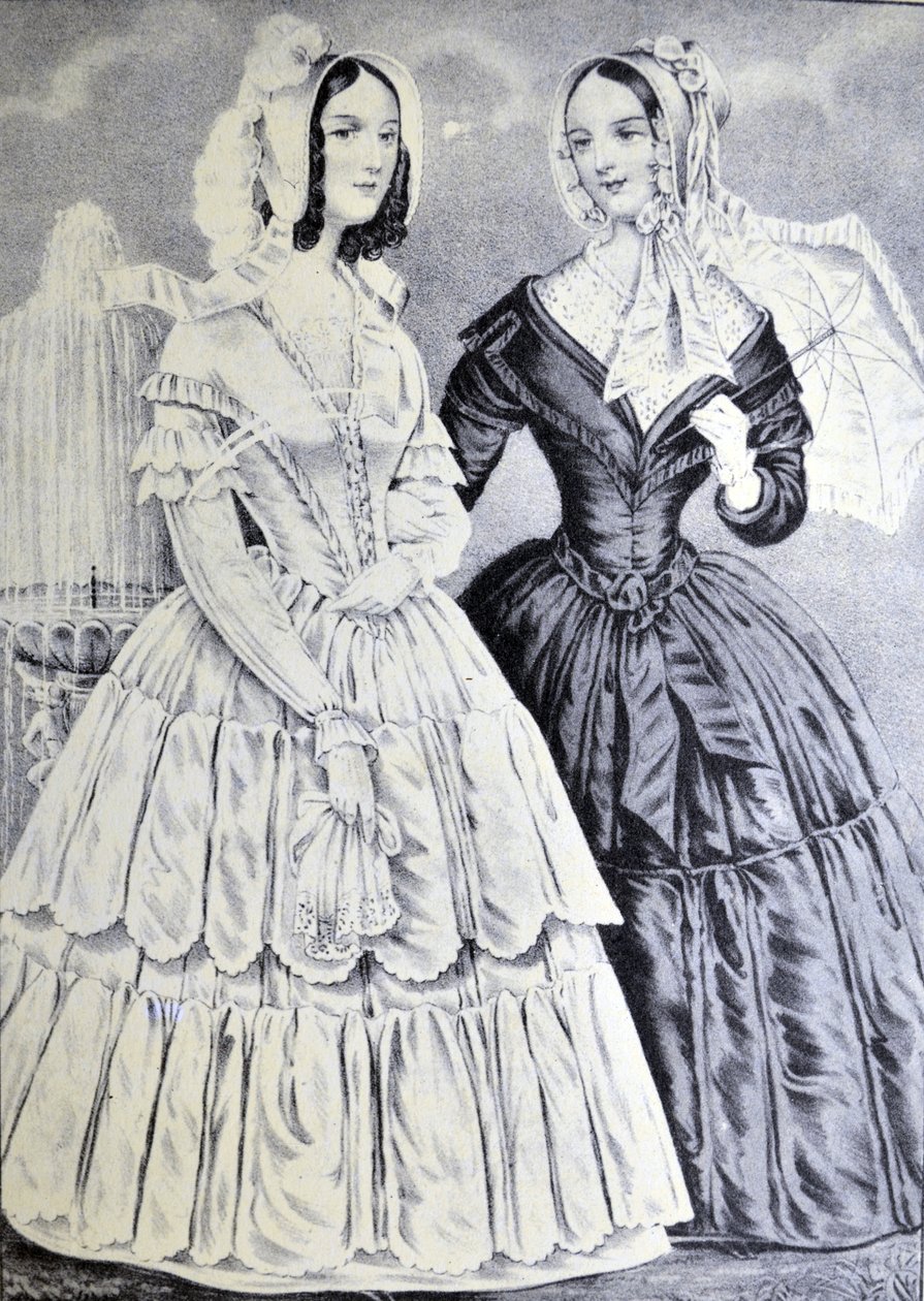 Currier & Ives Illustrasjon 1800-tallet. Søstrene av N. and Ives, J.M. Currier